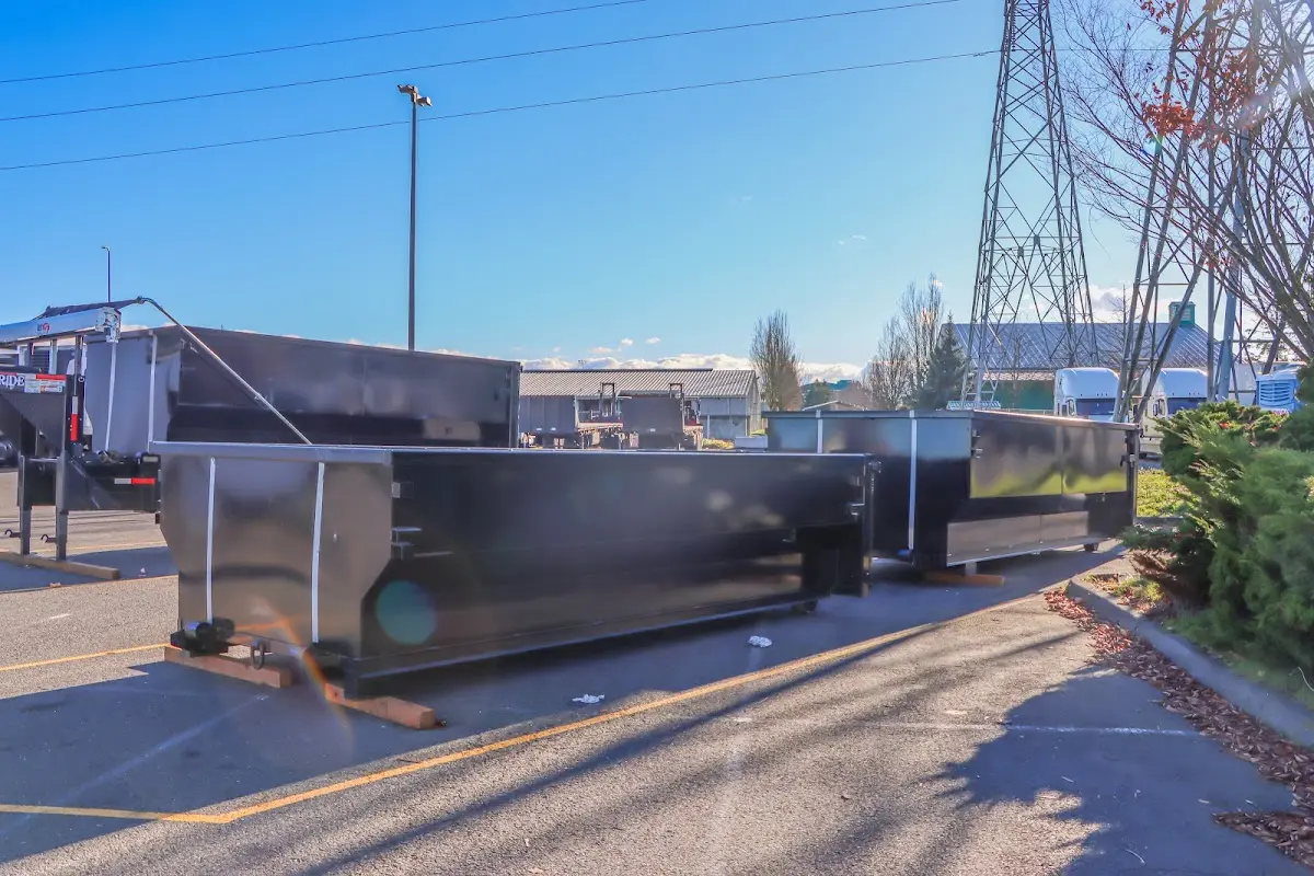 Roll-off dumpster ready for waste disposal at job site for Roofing Dumpster Rental in Hockessin